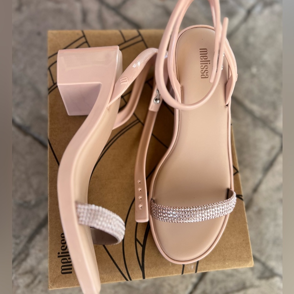 Melissa Women’s Jelly Heels Shiny in Pink Size 8